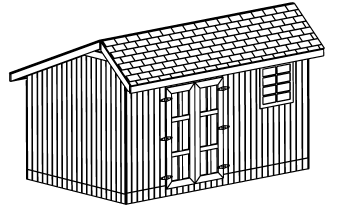 10x16 saltbox roof Shed Plan
