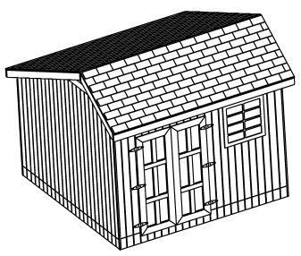 12x12 saltbox roof Shed Plan
