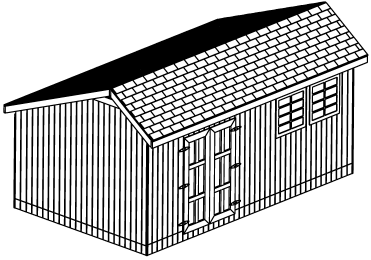12x20 saltbox roof Shed Plan