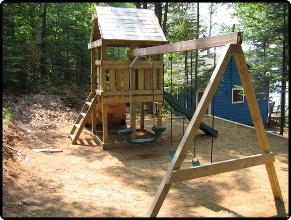 Playhouse with Swing Set Plans