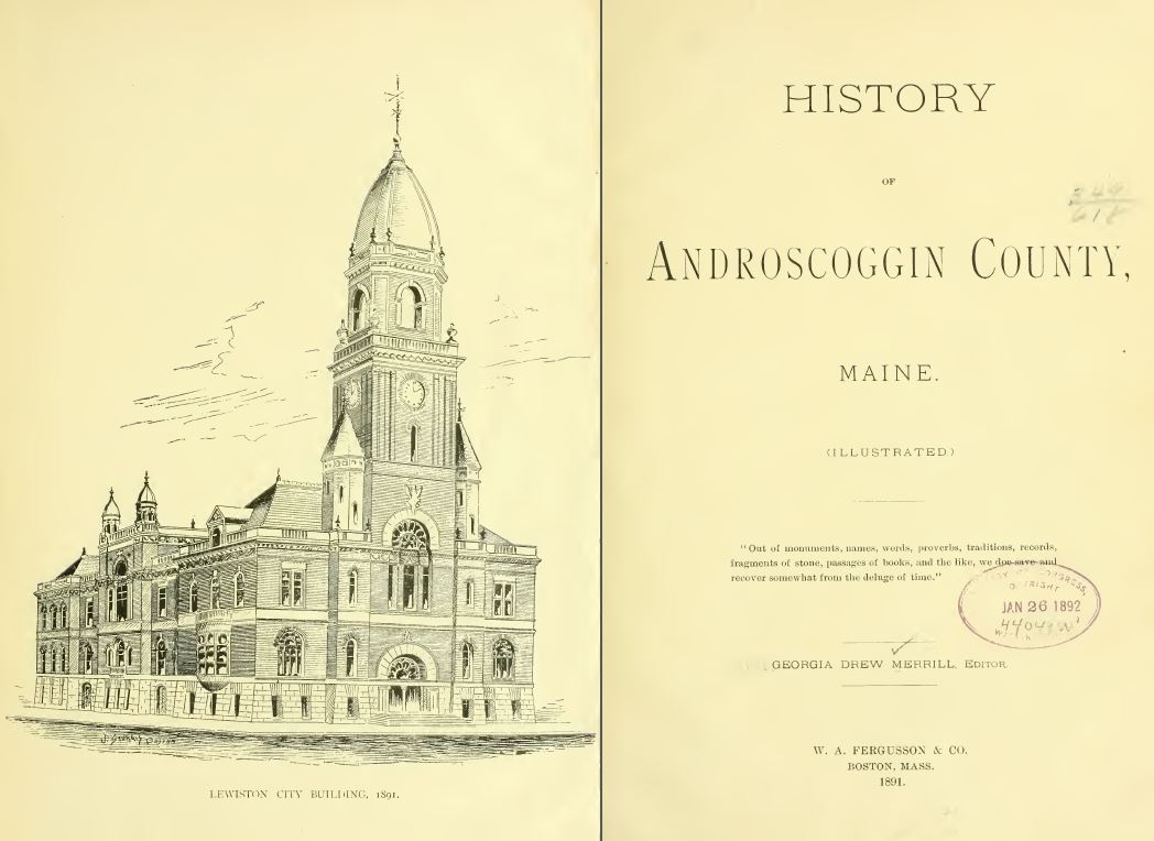 1891 ANDROSCOGGIN County Maine ME, History and Genealogy Ancestry DVD CD B04 741533281848 eBay