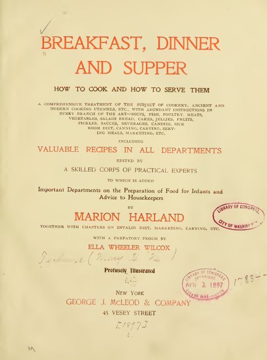 Vintage Cookbooks Library