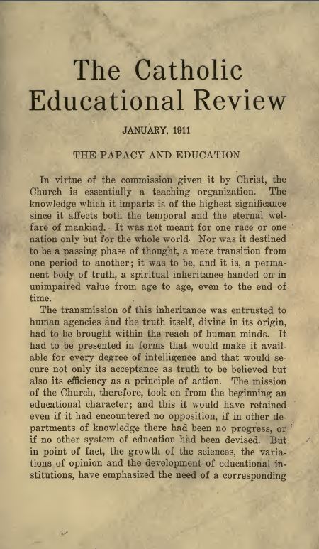 The Catholic Educational Review