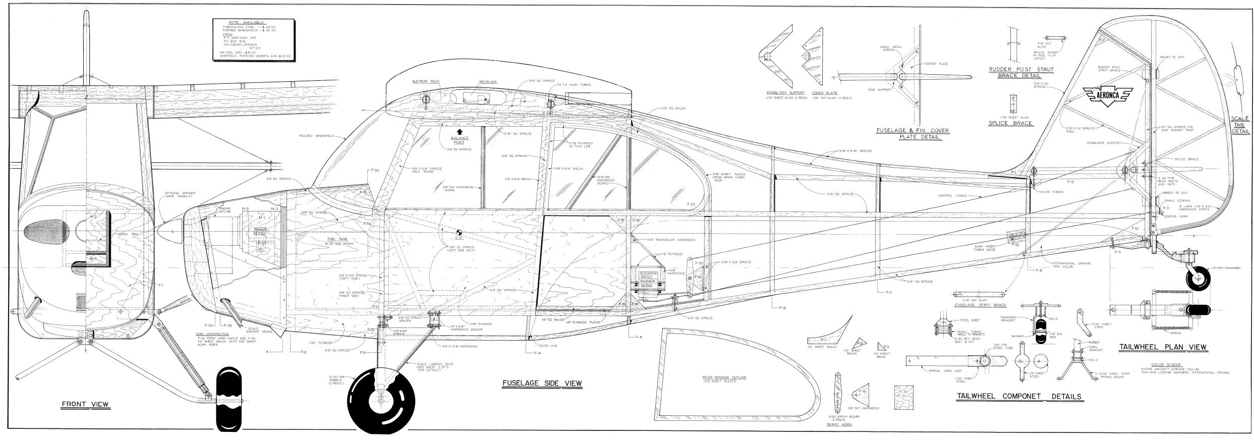 550 Full Scale RC Model Airplane Plans Templates Scratch 