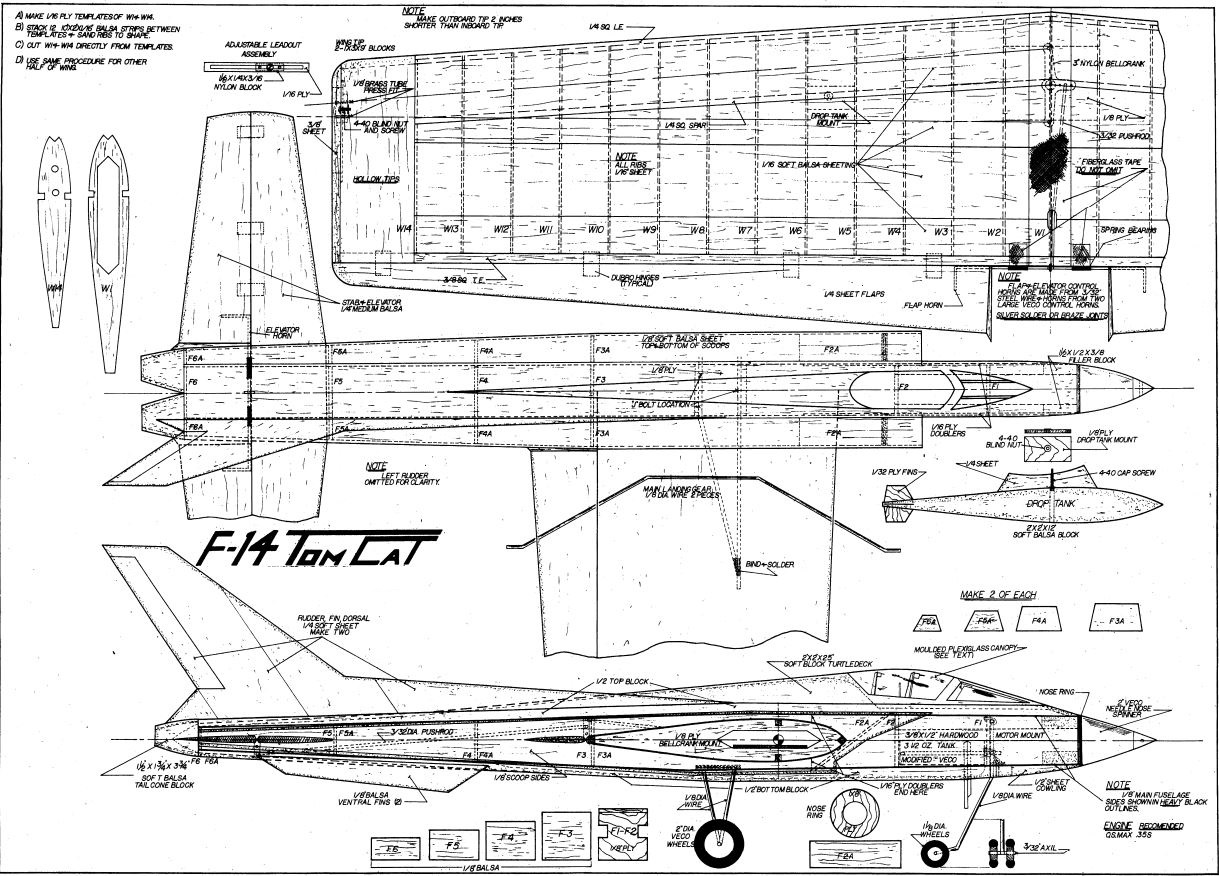 550 Full Scale RC Model Airplane Plans Templates Scratch Build Giant ...