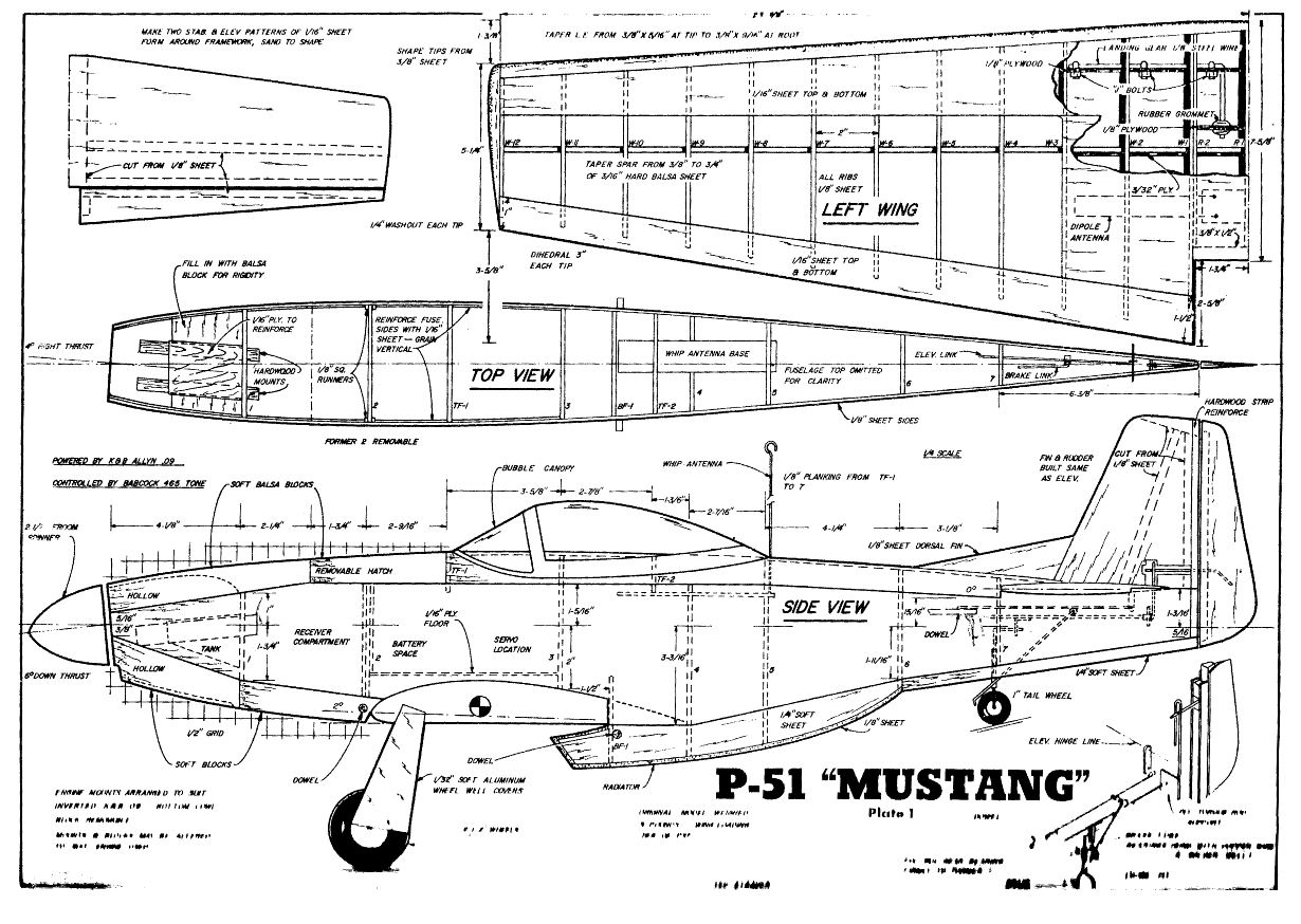 175+ Small Medium Scale RC Model Airplane Plans Templates, Scratch