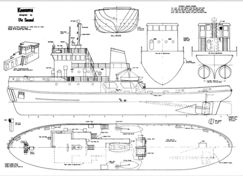 425 RC Remote Control Model Boat Plans, Ships, Tugboats 