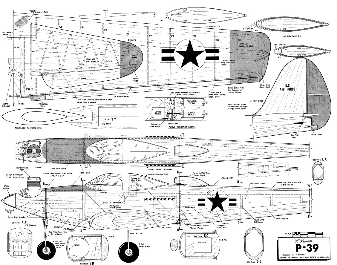1300 Fighters and Aerobatics, Remote Control RC Model Aircraft Plans