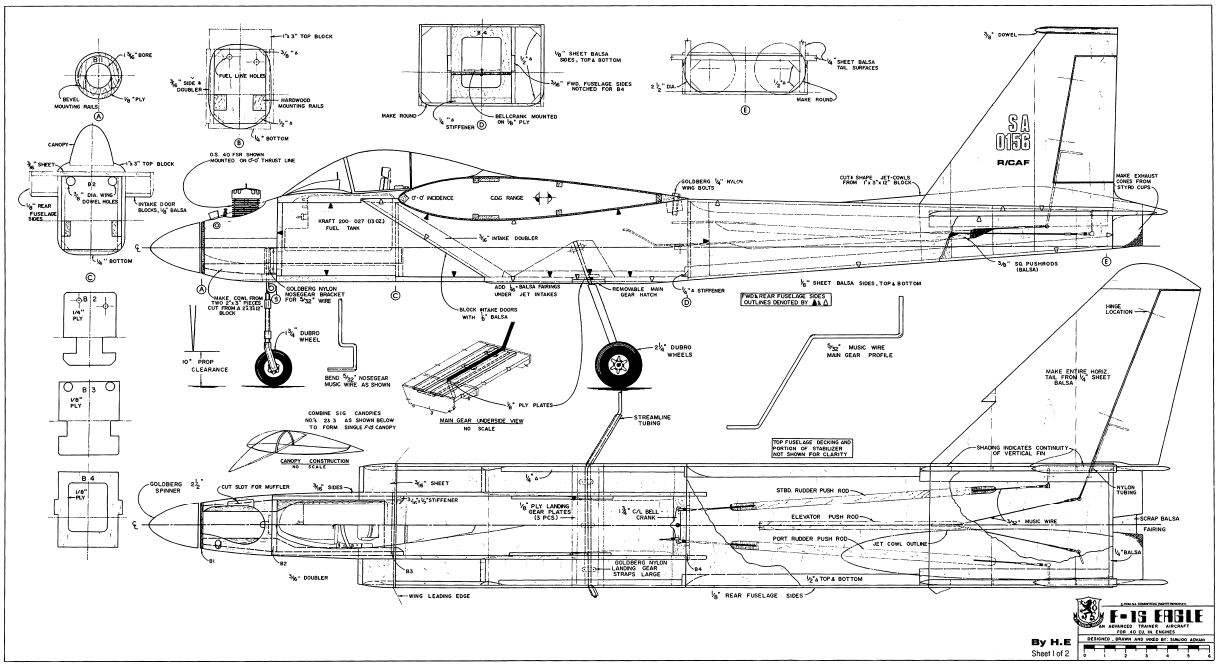 1300 Fighters and Aerobatics, Remote Control RC Model Aircraft Plans
