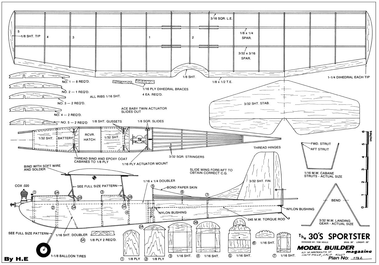 2,000 Remote Control RC Radio Model SPORT Aircraft Plans, Scale, Guides