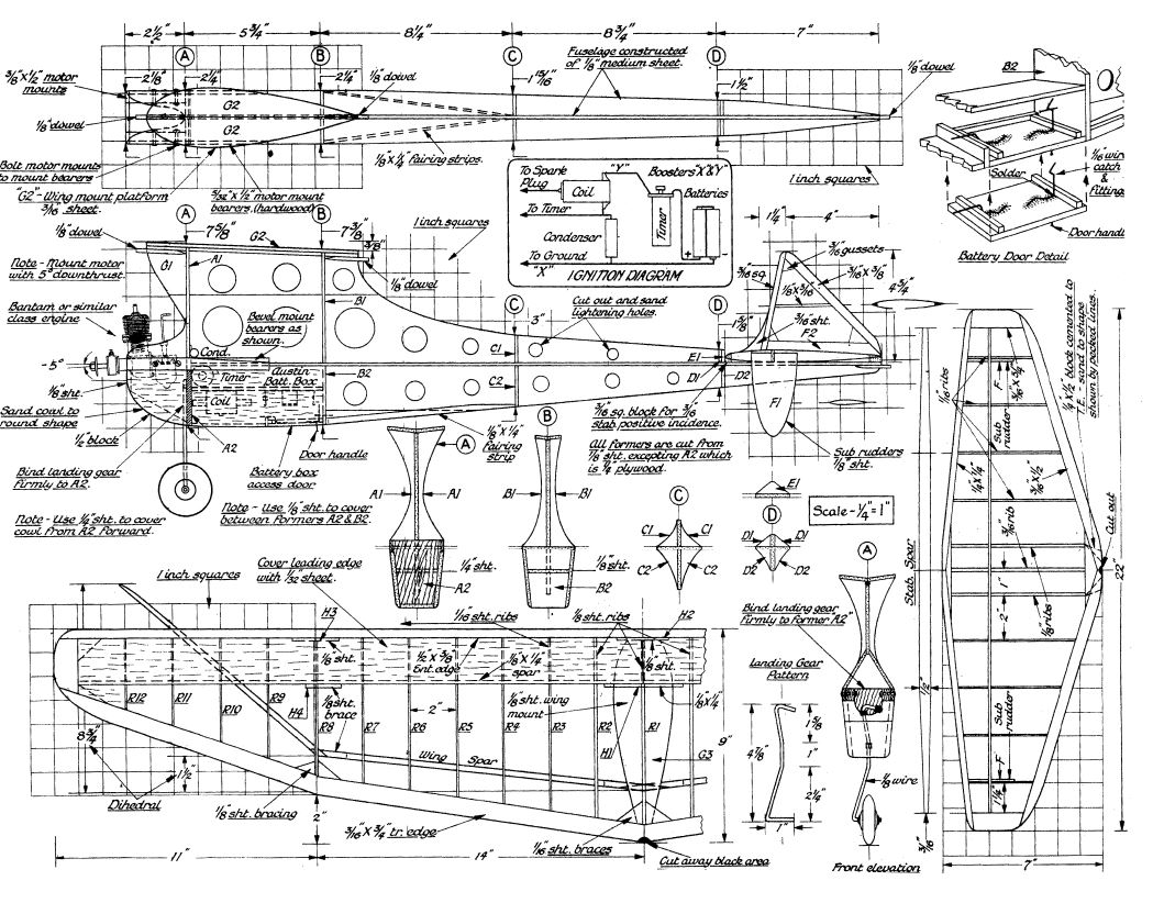 3,300 Free Flight Model Aircraft Plans, RC, Remote Control, Easy Guides